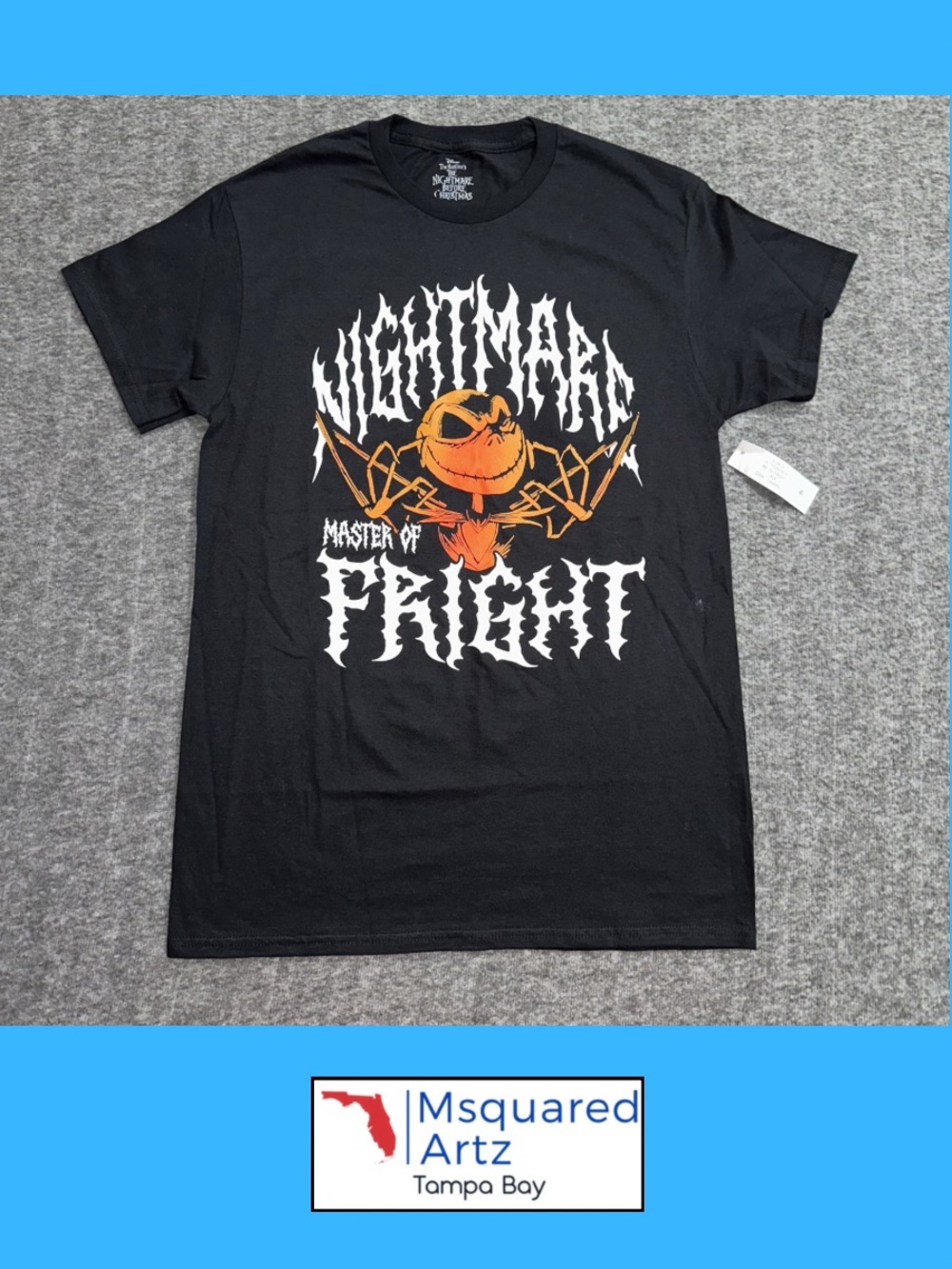 Nightmare Before Christmas Jack Skellington Metal Fright Tee Men's Small NWT